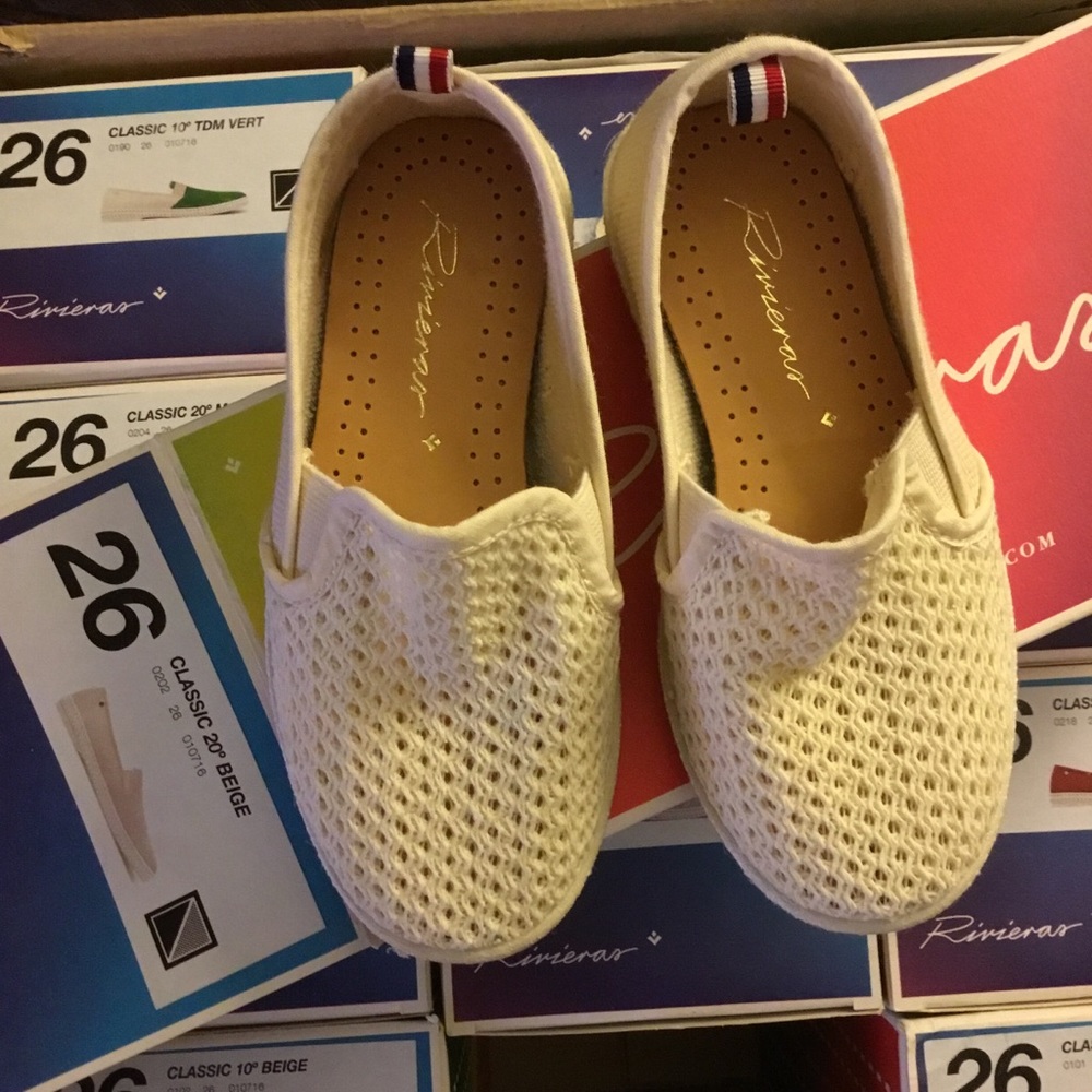 Child’s new RIVIERAS cream slip on loafers Spain